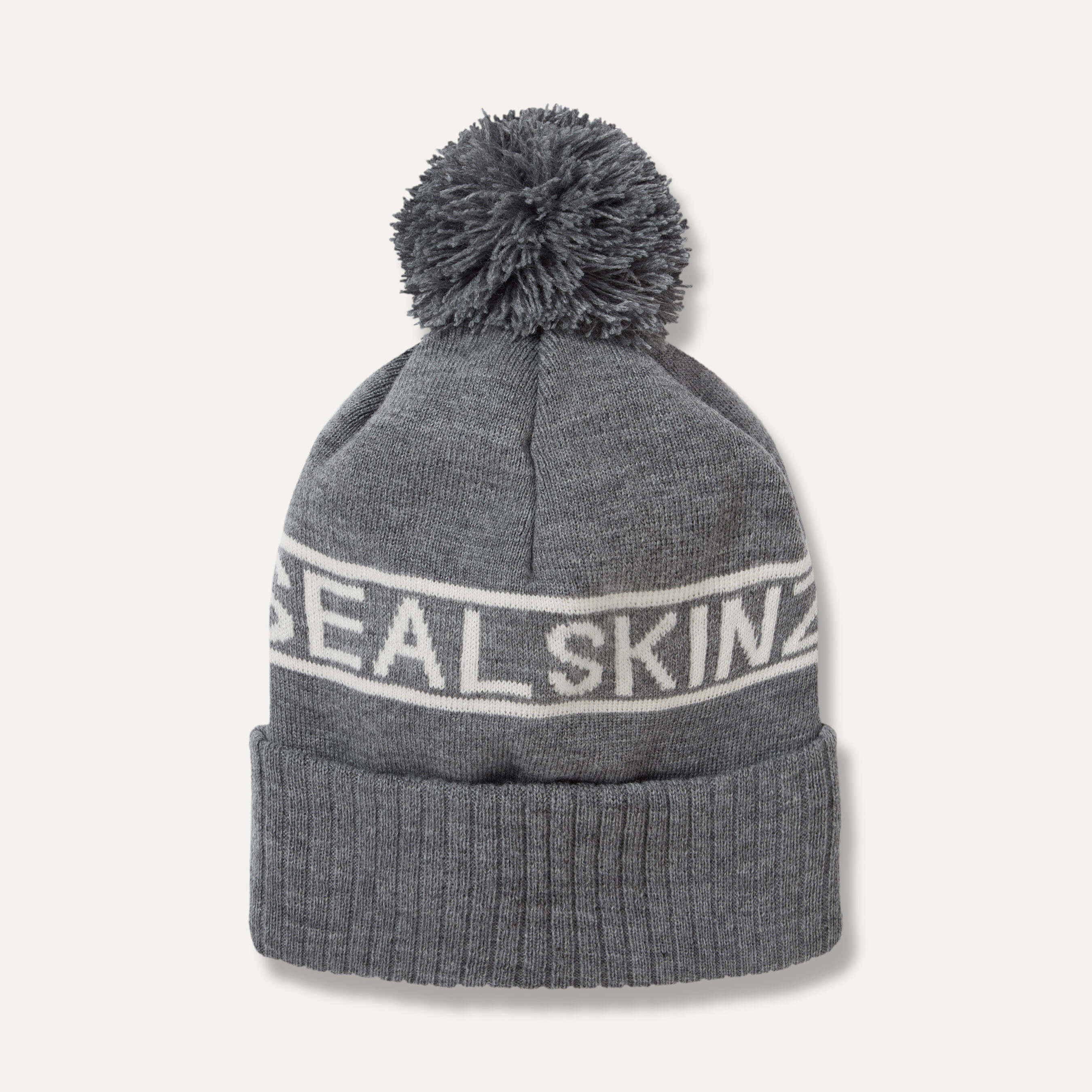 Black hat with cream bobble sales