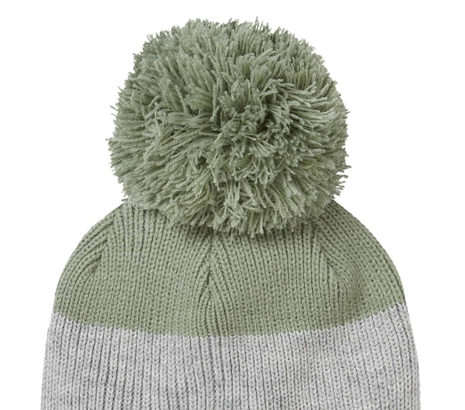 Olive green bobble hat top