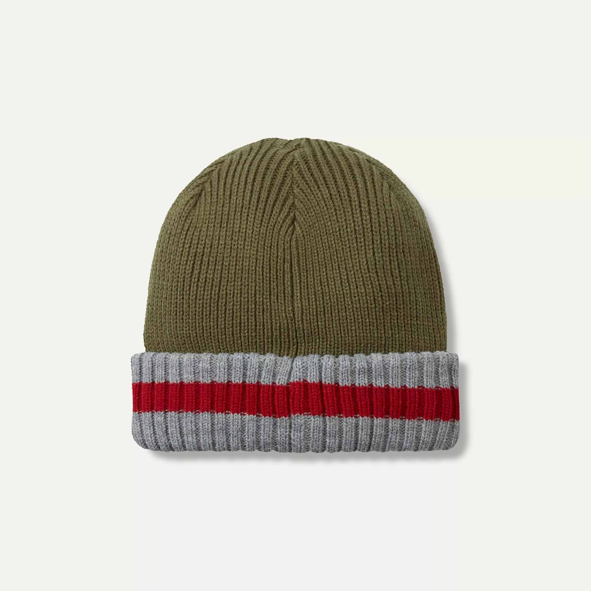 Red and white striped beanie hat discount