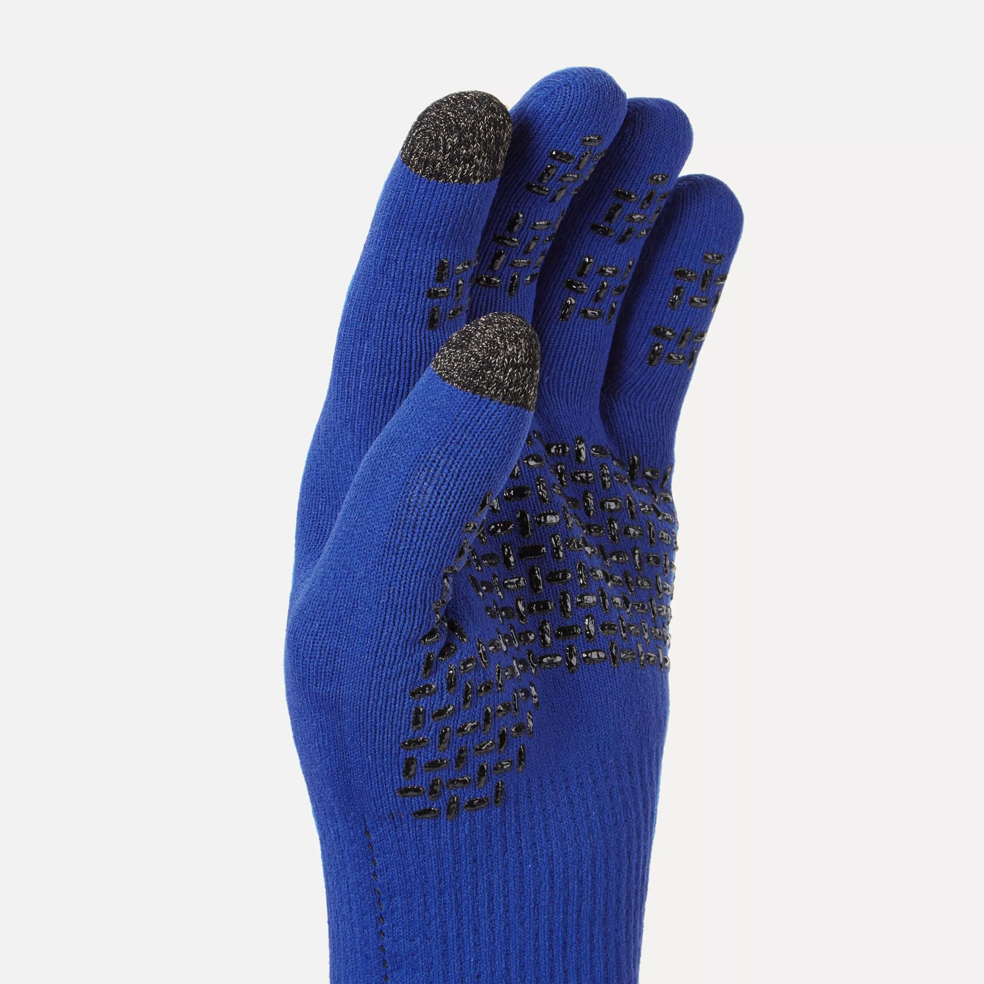 Royal Blue Hand Knit Fingerless Gloves for Men