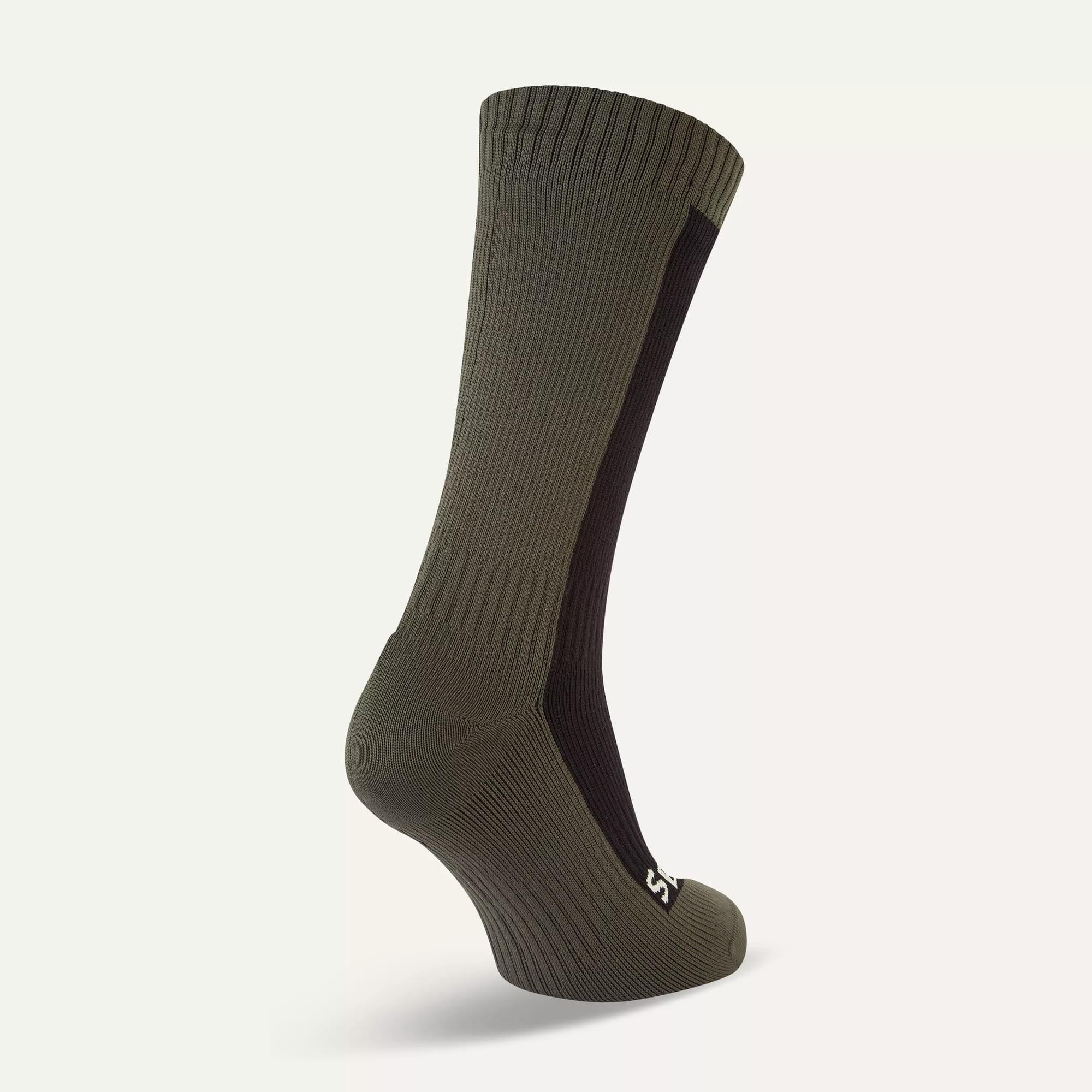 Plain Green Mid Leg Grip Socks