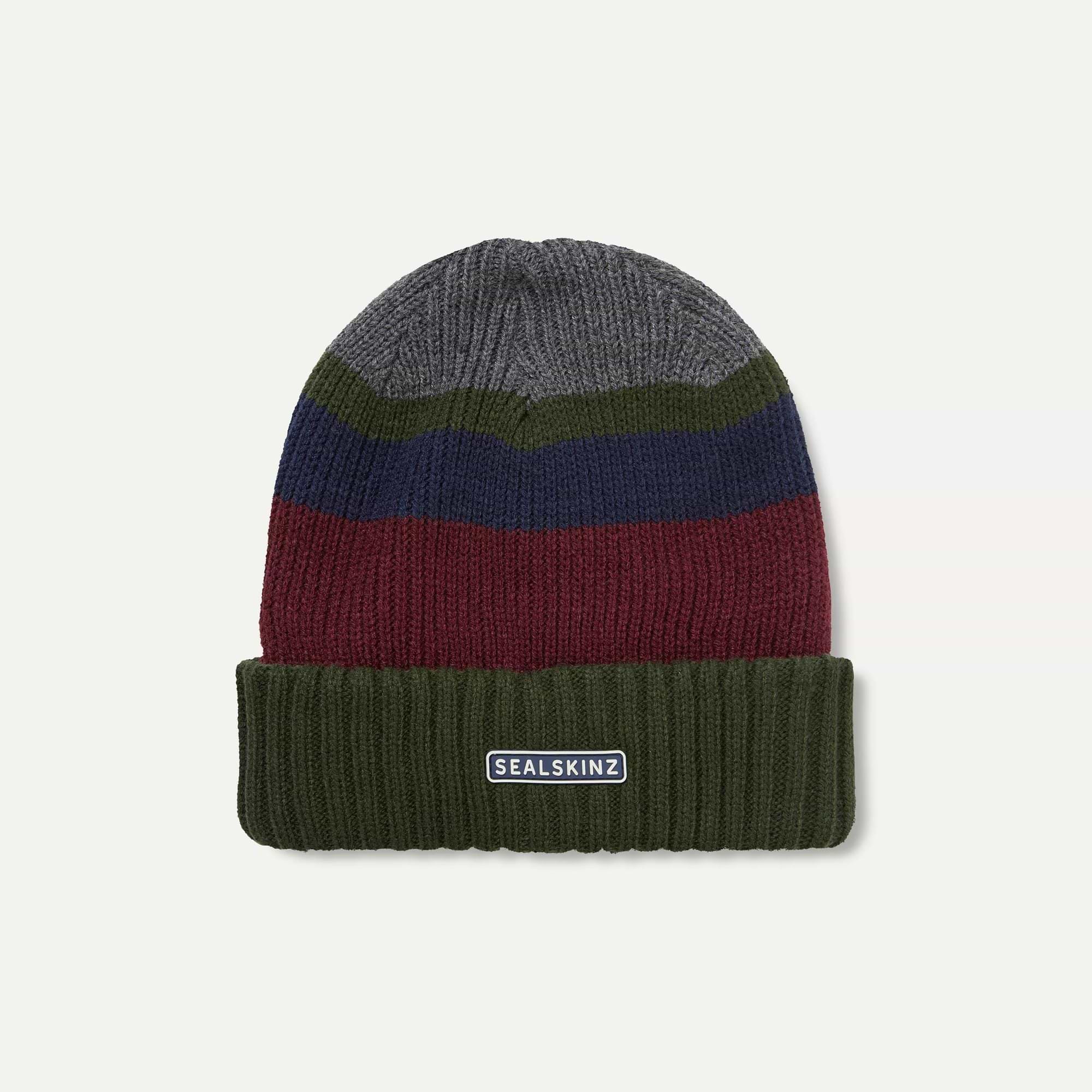 Cromer - Waterproof Cold Weather Roll Cuff Striped Beanie