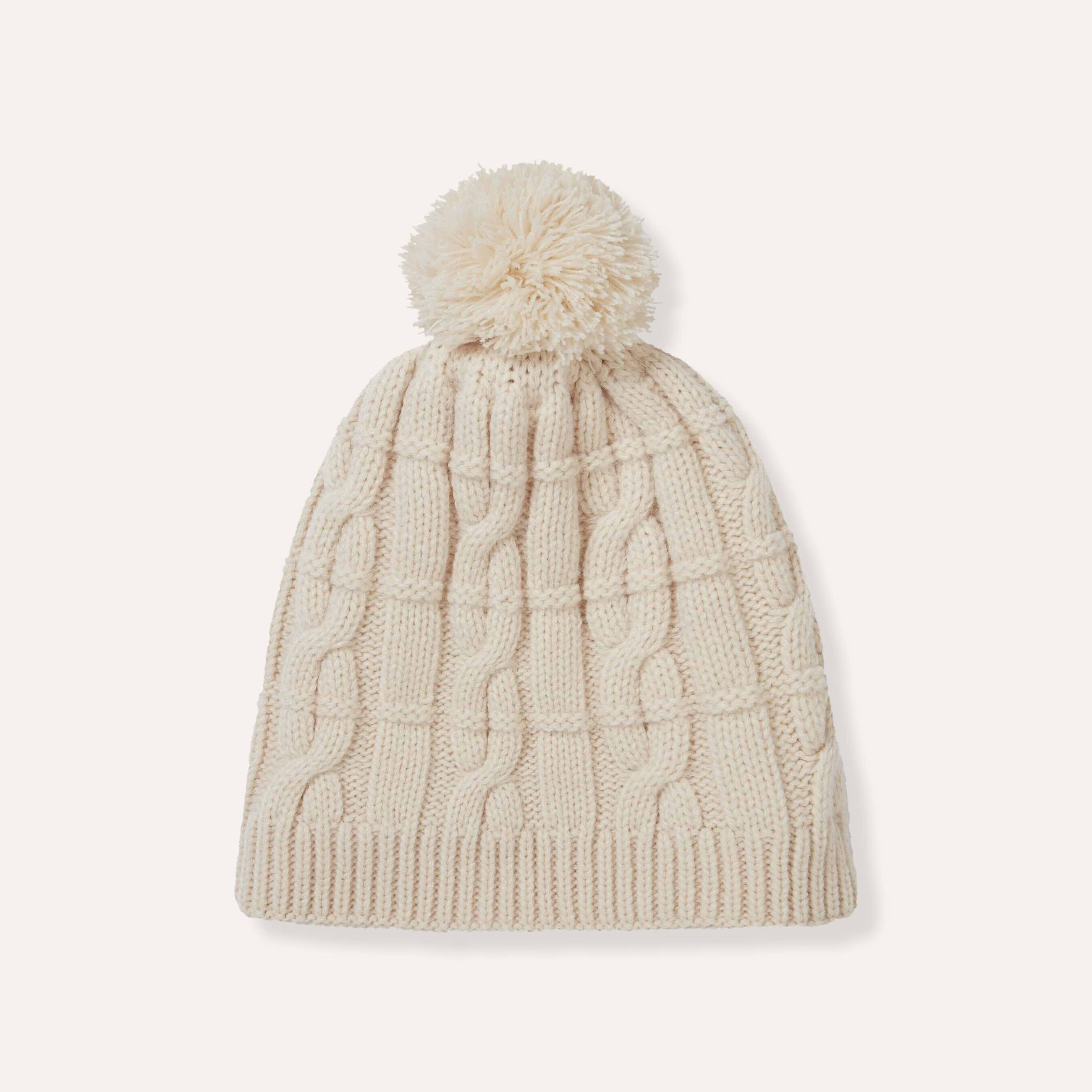 【お気にいる】 Hemsby - Waterproof Cold Weather Cable Knit Bobble Hat 帽子