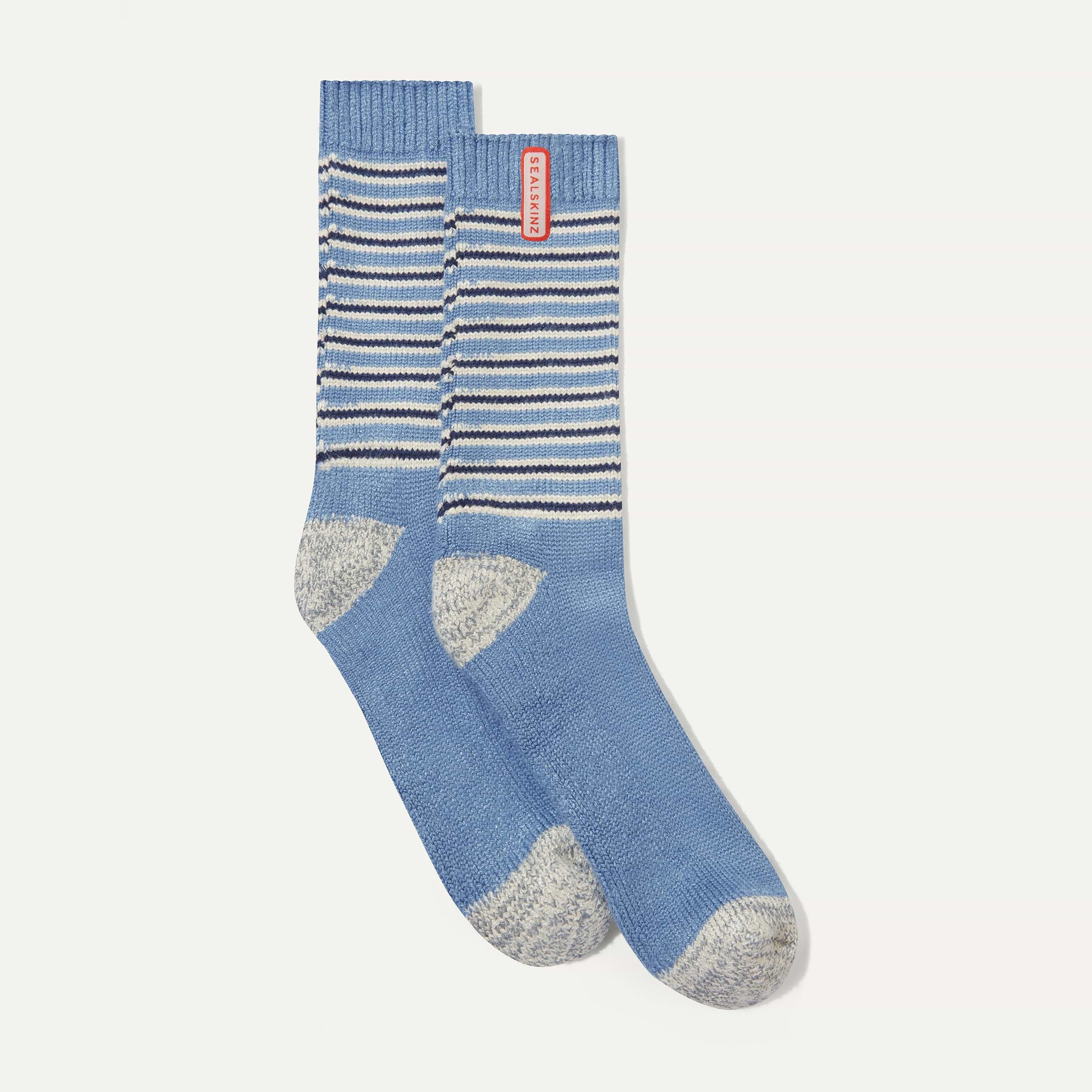 【関税込み】BRAIN DEAD \"Slub 2 Stripes\" socks Brain Dead: Men's Slub 2 Stripes Crew Sock (Light Blue