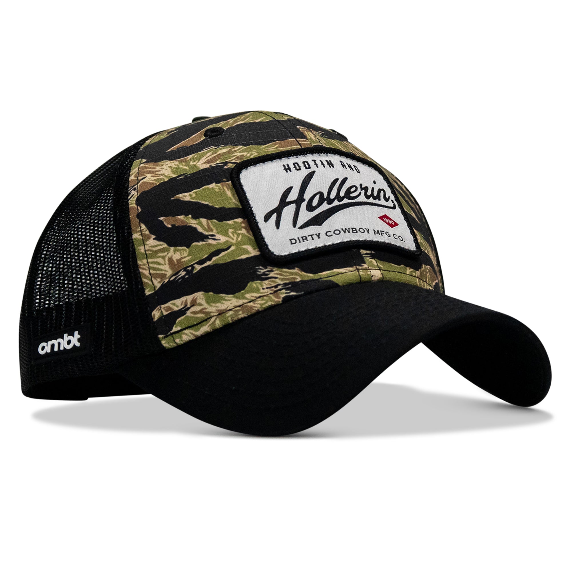 Hootin And Hollerin Patch Original Ripstop Classic Snapback Hat - DIRTY COWBOY MFG
#color_black-original-tiger-stripe-camo