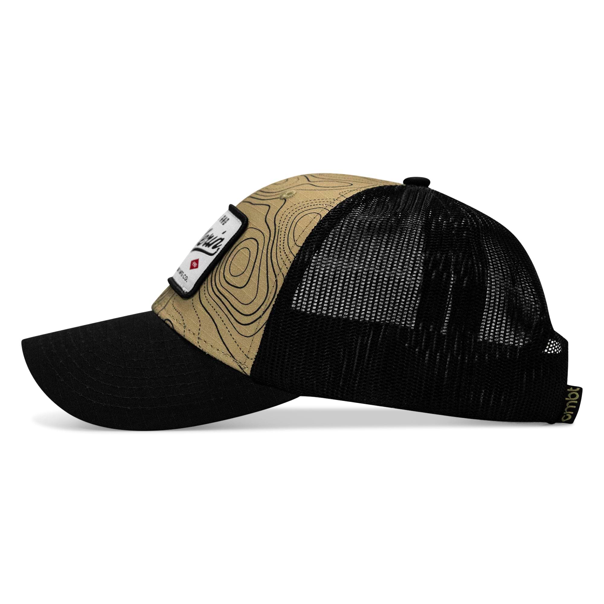 Hootin And Hollerin Patch Original Ripstop Classic Snapback Hat - DIRTY COWBOY MFG
#color_black-tan-topography