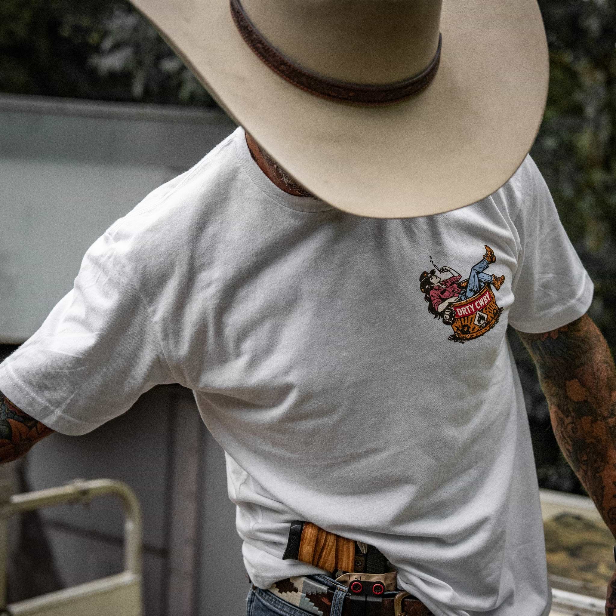 Rowdy Women Welcomed Men's T-Shirt - DIRTY COWBOY MFG #color_white