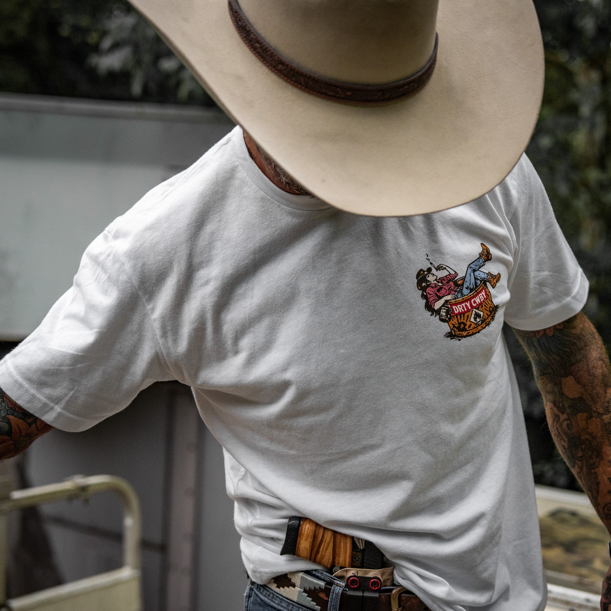 Rowdy Women Welcomed Men's T-Shirt - DIRTY COWBOY MFG #color_white