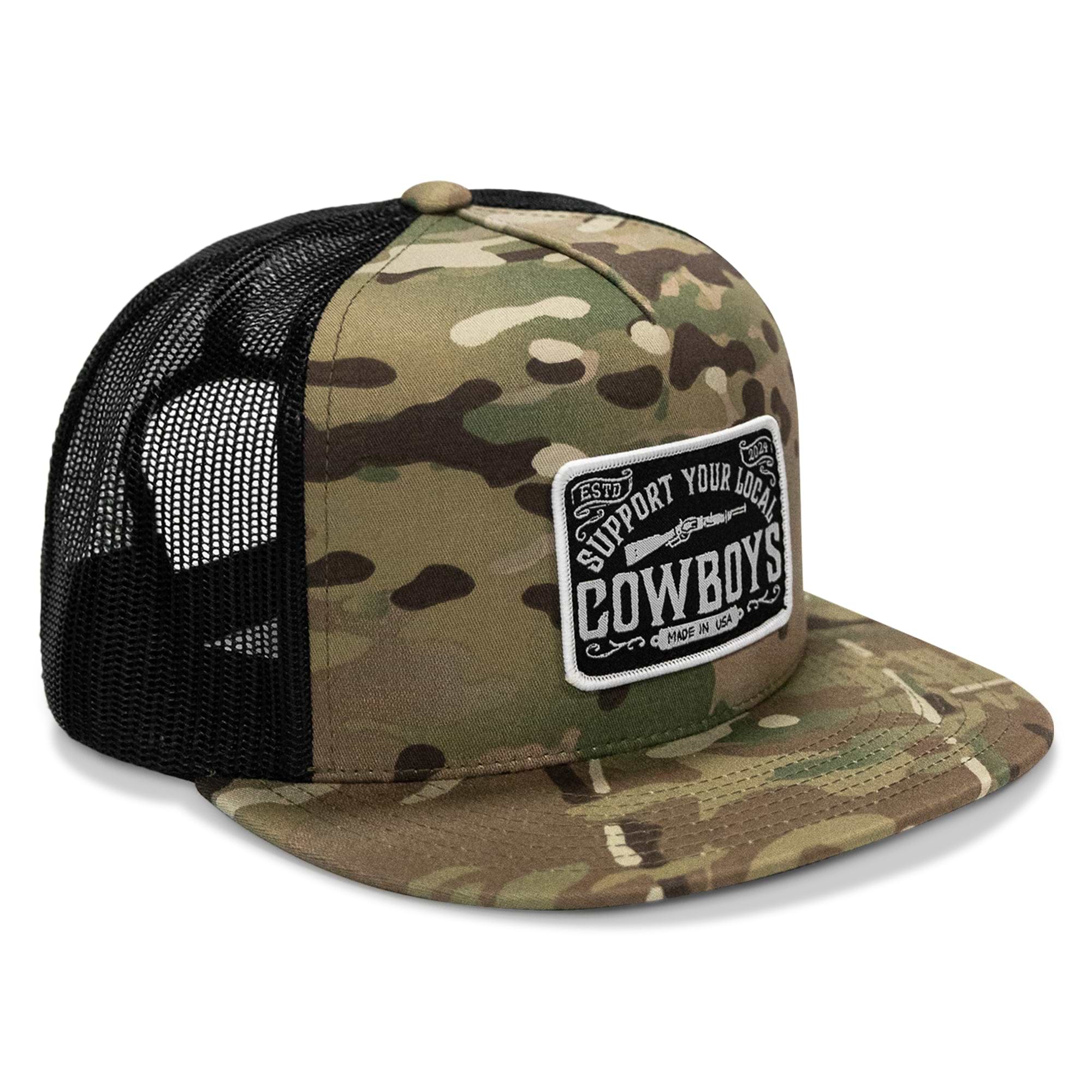 Support Your Local Cowboys Patch Flatbill Hat - DIRTY COWBOY MFG
