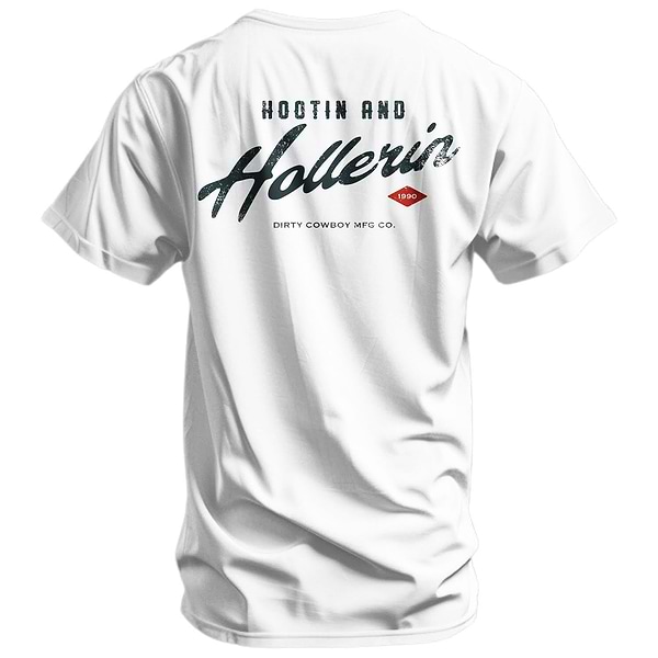 Hootin And Hollerin Men's T-Shirt - DIRTY COWBOY MFG #color_white