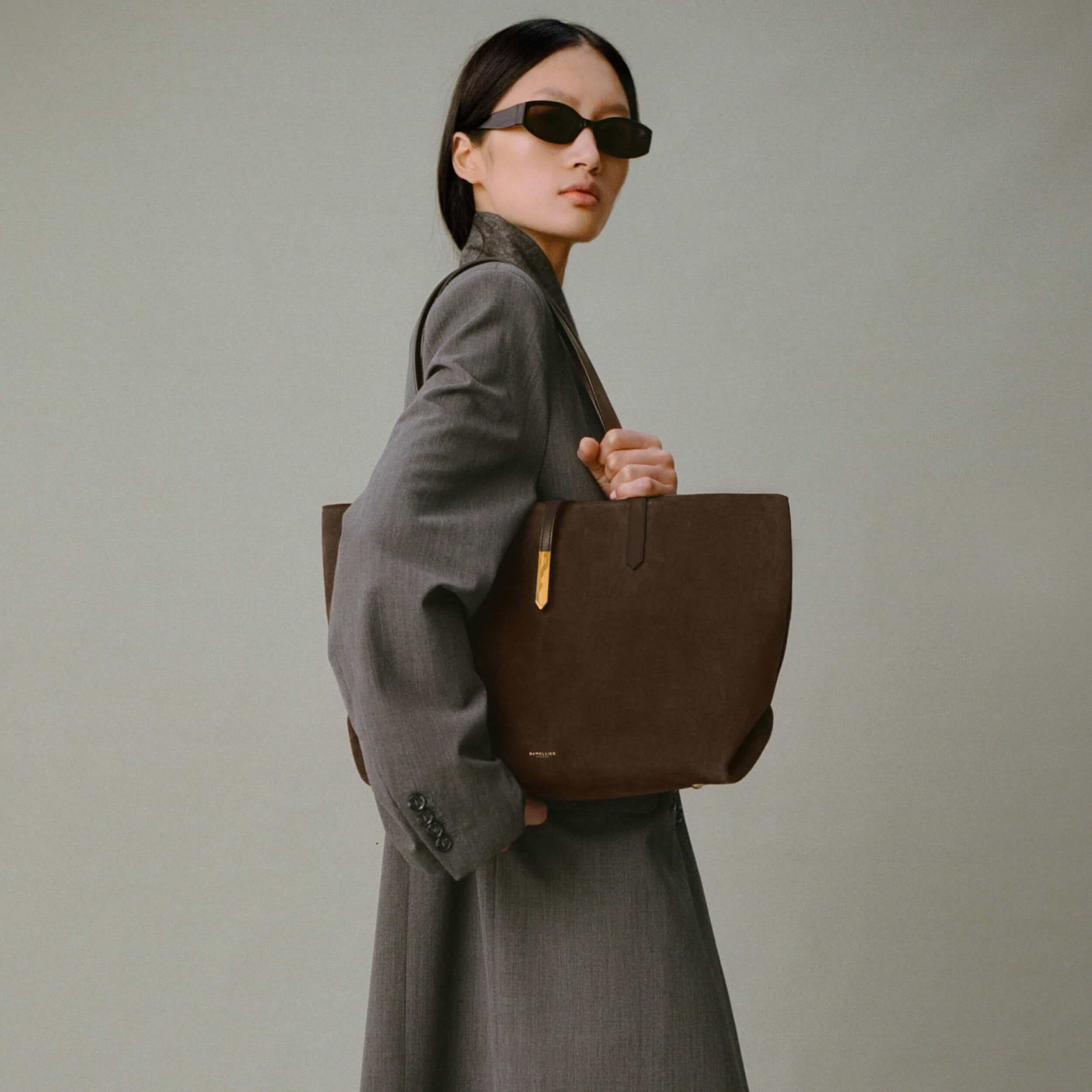 The Tokyo Tote | Mocha Suede & Mocha Suede | DeMellier