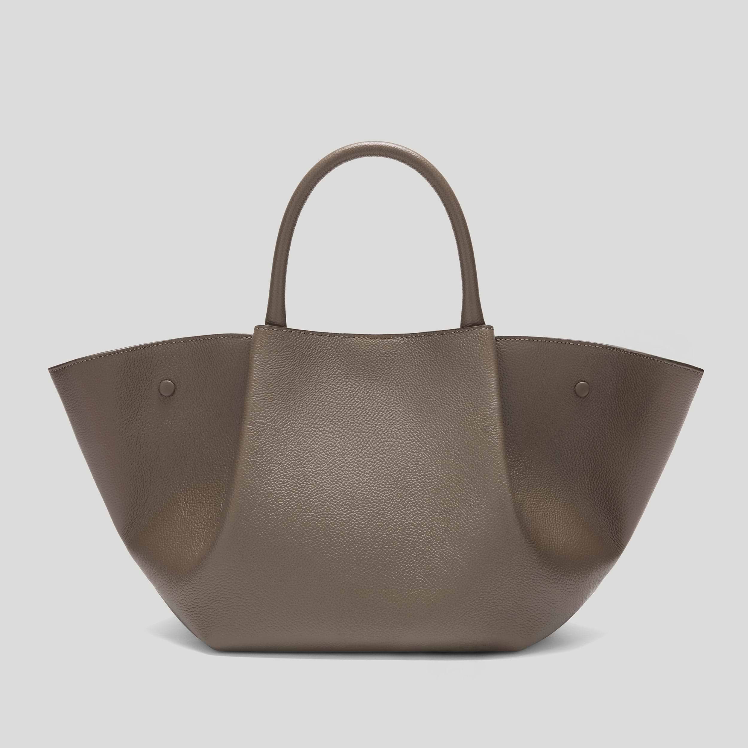 The Midi New York | Dark Taupe Small Grain | DeMellier