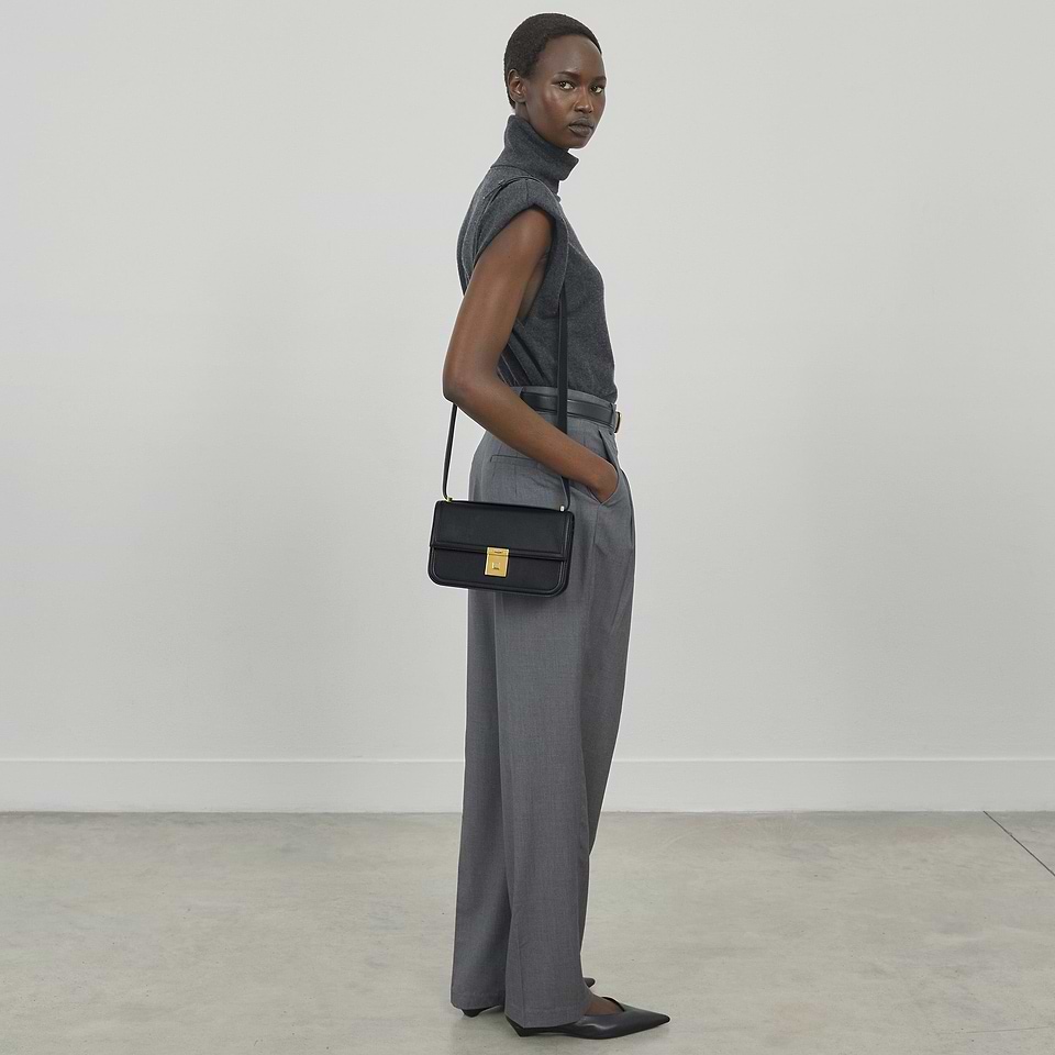 crossbody bags to travel in paris The Paris Crossbody | Black Smooth