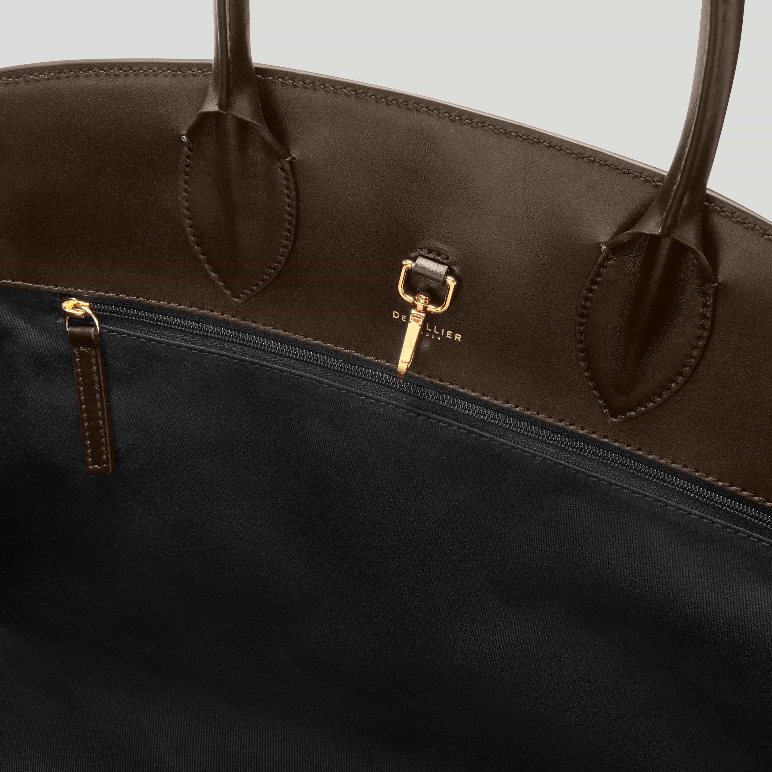 The Hudson | Salt Pepper Canvas Mocha Smooth | DeMellier