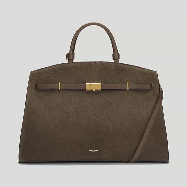 The Hudson work bag top handle hazel suede 1