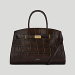 The Midi Hudson Large Chocolate croc effect 1