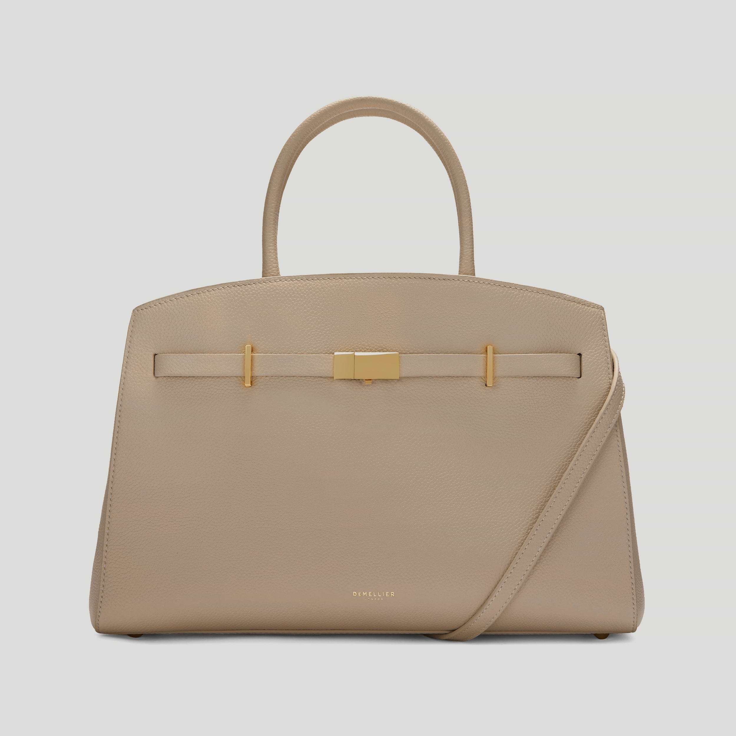 バッグ DEMELLIER LONDON The Midi Hudson The Midi Hudson | Light Taupe Small Grain | DeMellier