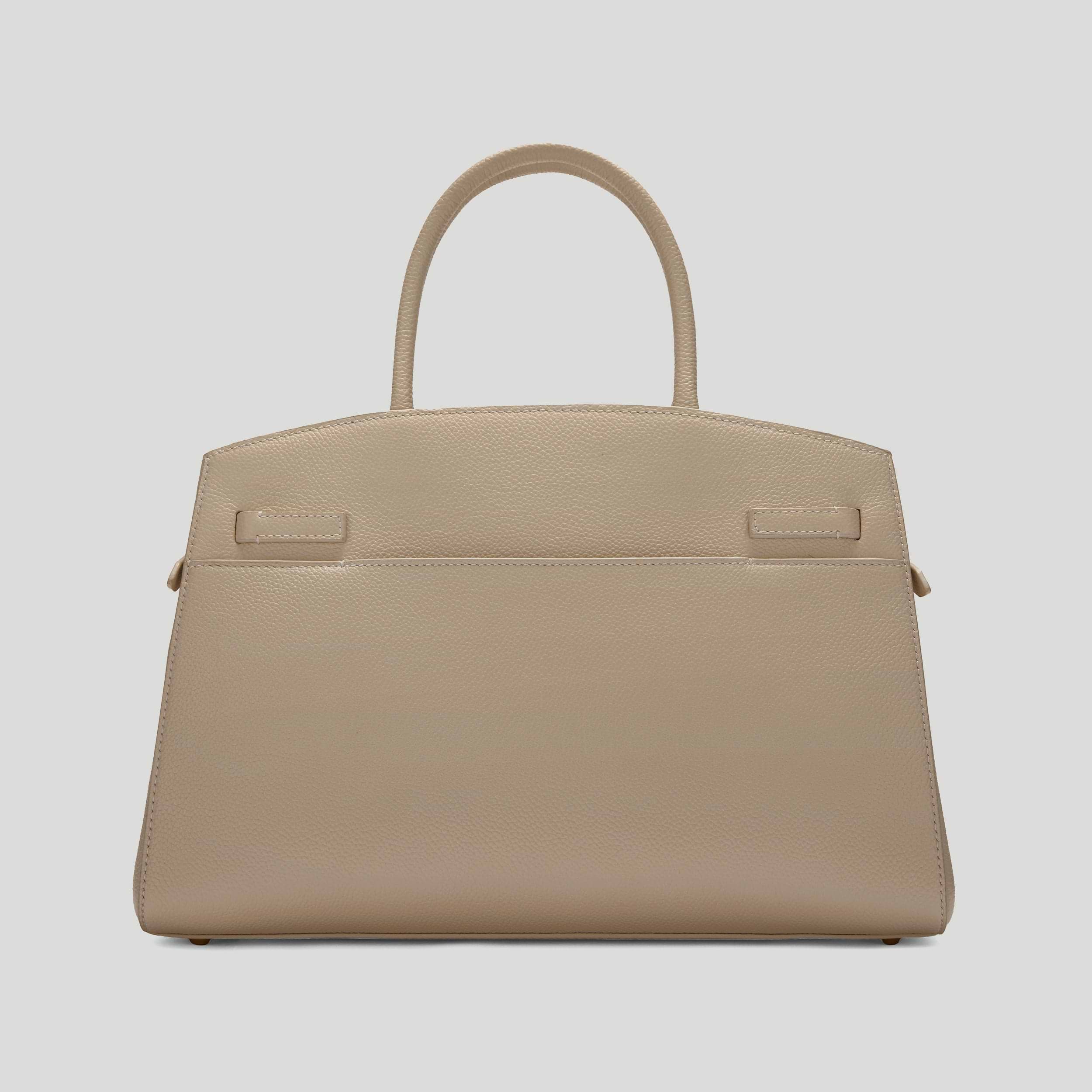 The Midi Hudson | Light Taupe Small Grain | DeMellier