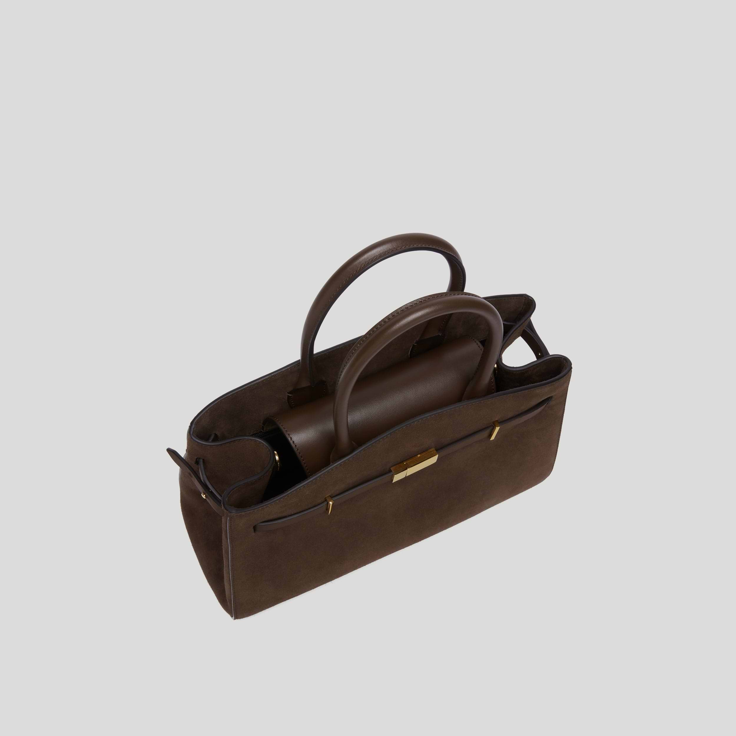 The Midi Hudson | Mocha Suede & Mocha Smooth | DeMellier
