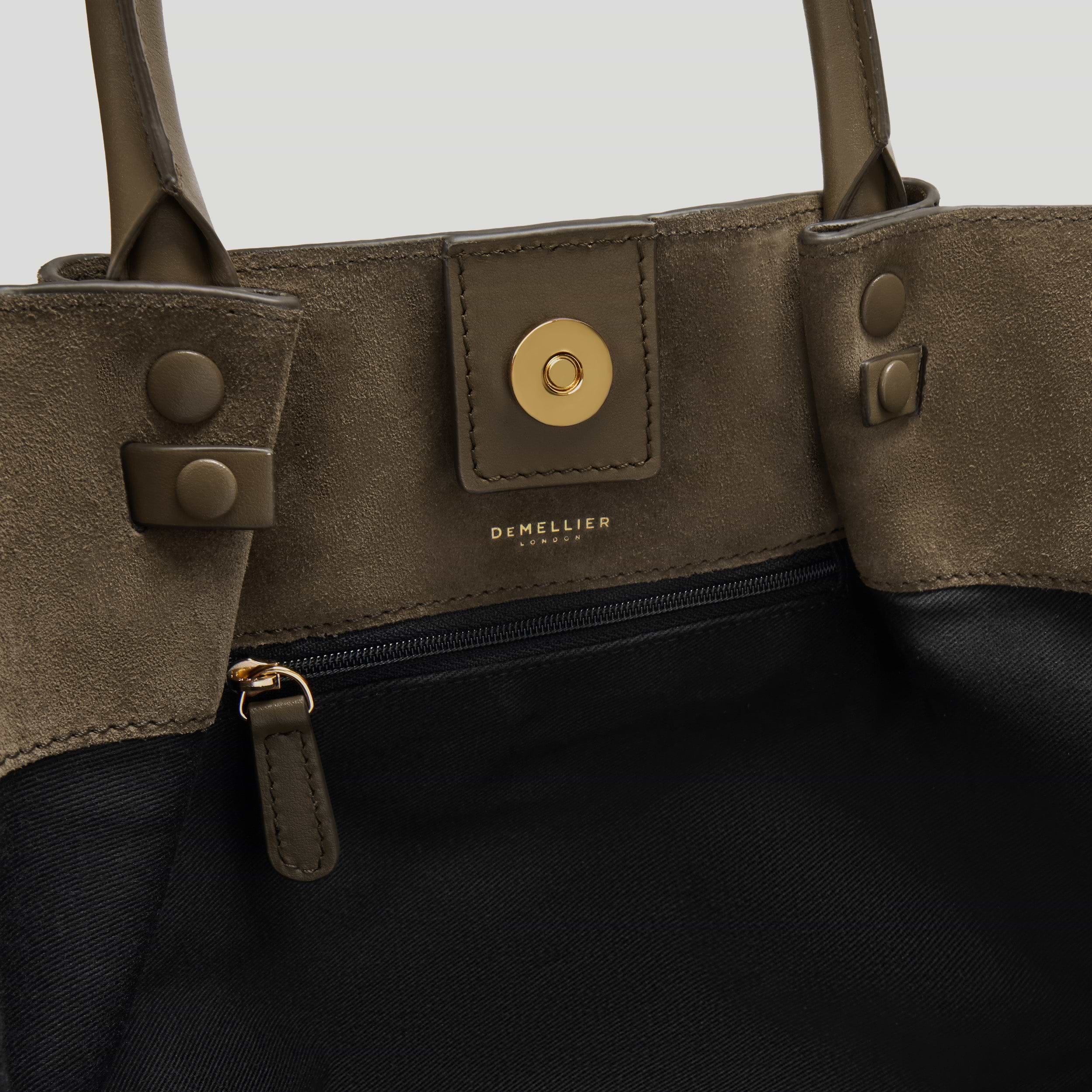 The Midi New York | Deep Khaki Perforated Suede | DeMellier
