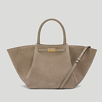 The Midi New York crossbody bag light taupe suede 1_ae791a5e 71a7 4632 b8eb b8e5872ec983