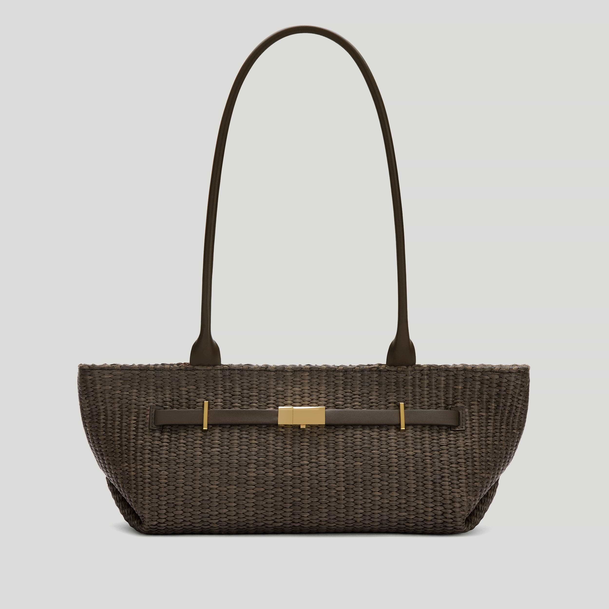 The New York Shoulder | Espresso Raffia | DeMellier