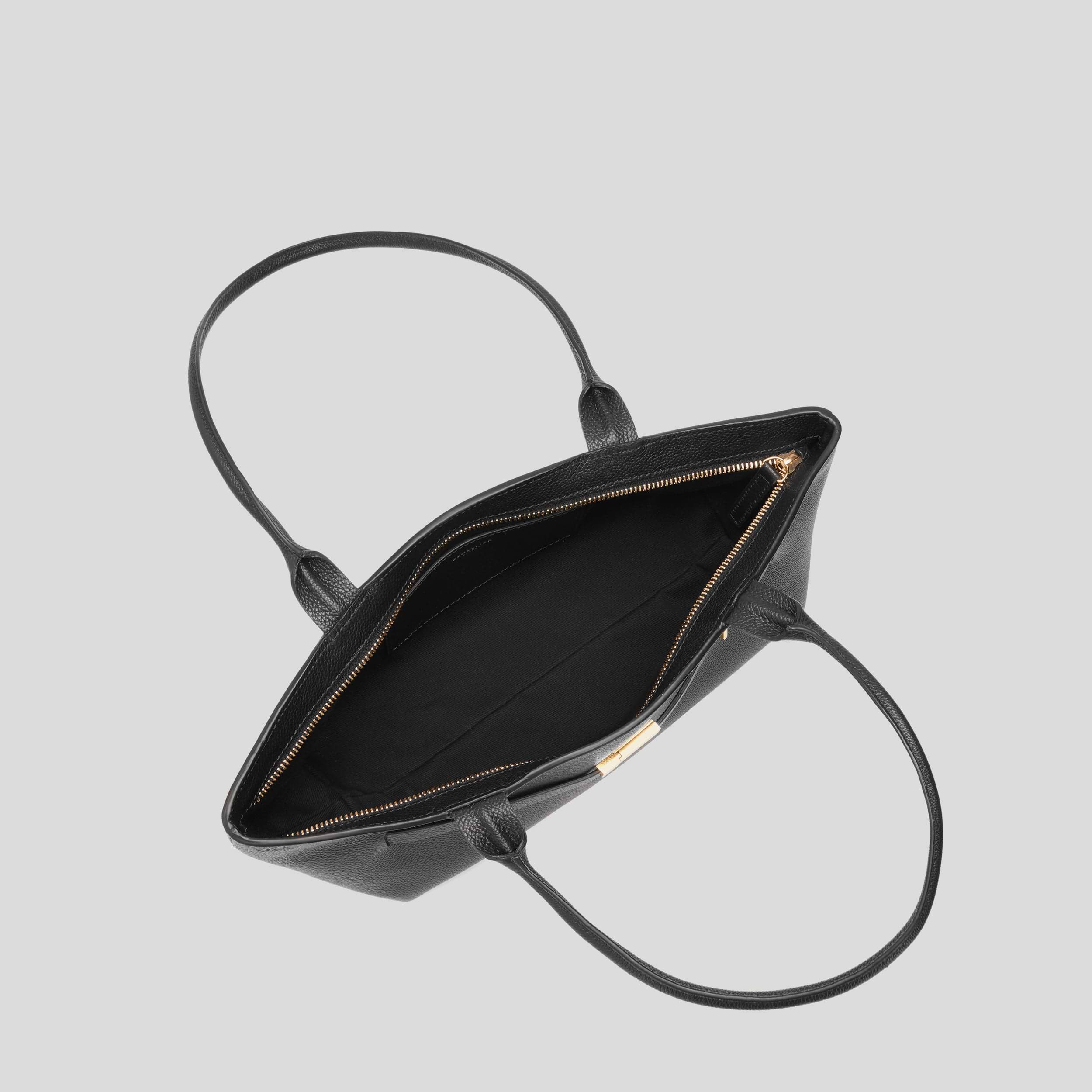 The New York Shoulder | Black Small Grain | DeMellier