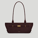 The New York Shoulder bag burgundy suede burgundy smooth 1