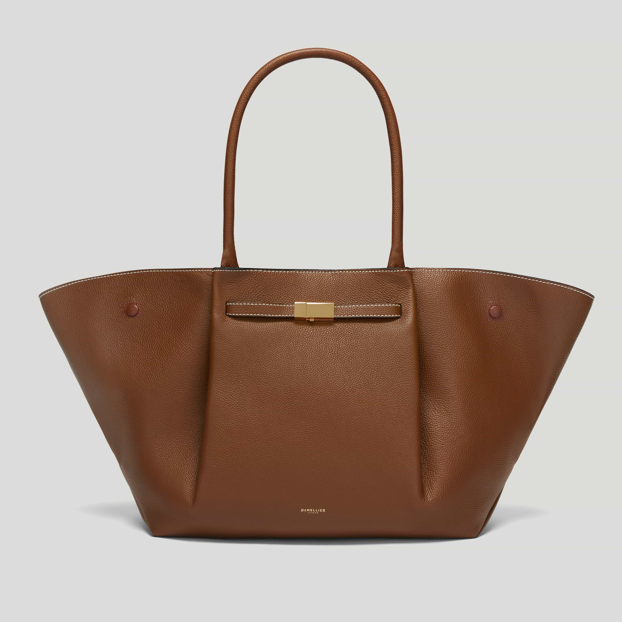 The New York | タン スモールグレイン エクリュ ステッチング | DeMellier