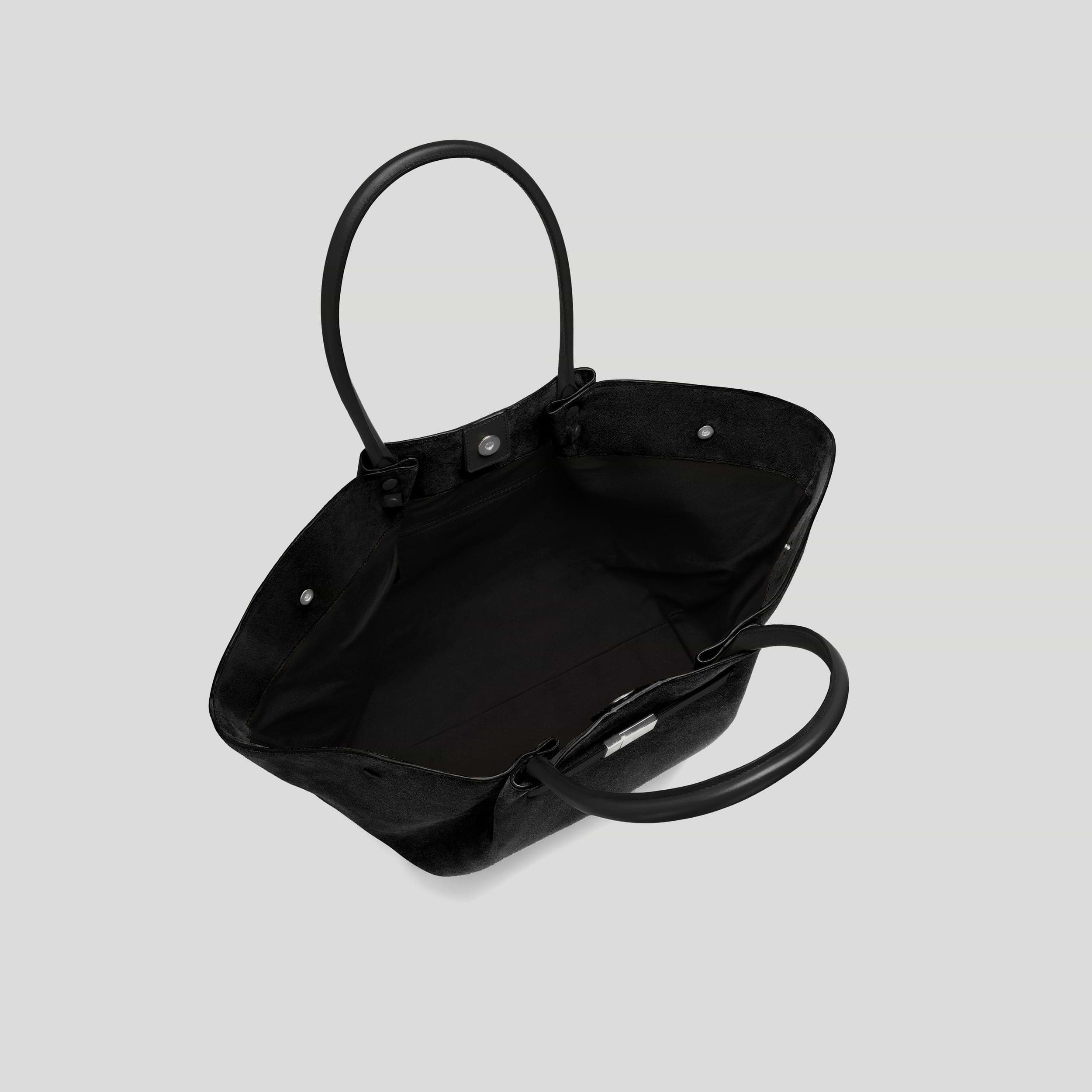The New York | Black Suede With Silver Hardware | DeMellier