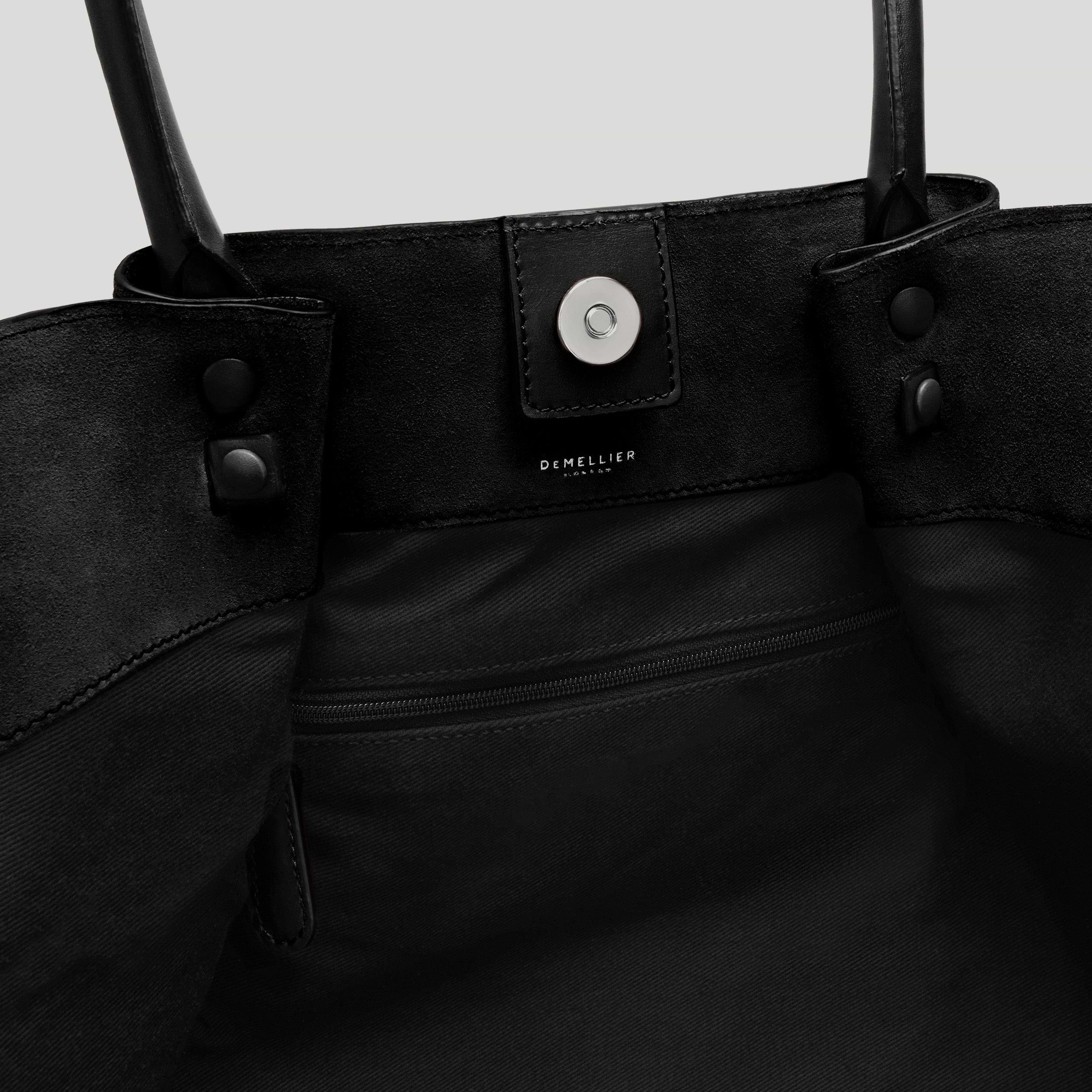 The New York | Black Suede With Silver Hardware | DeMellier