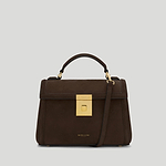 The Paris top handle bag mocha suede 1