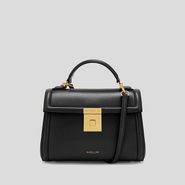 The Paris top handle bag smooth leather black 01