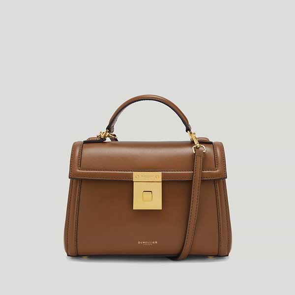 The Paris top handle bag smooth leather tan 01