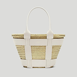 The Santorini basket natural raffia off white smooth 1