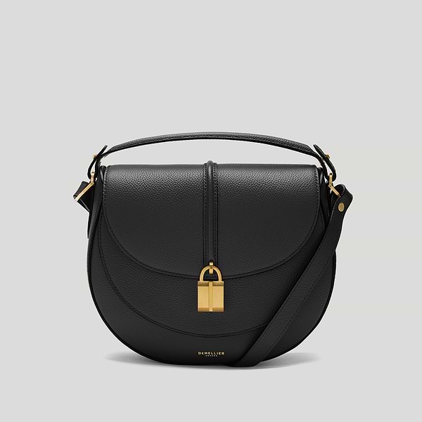 The Siena saddle crossbody bag black small grain 1