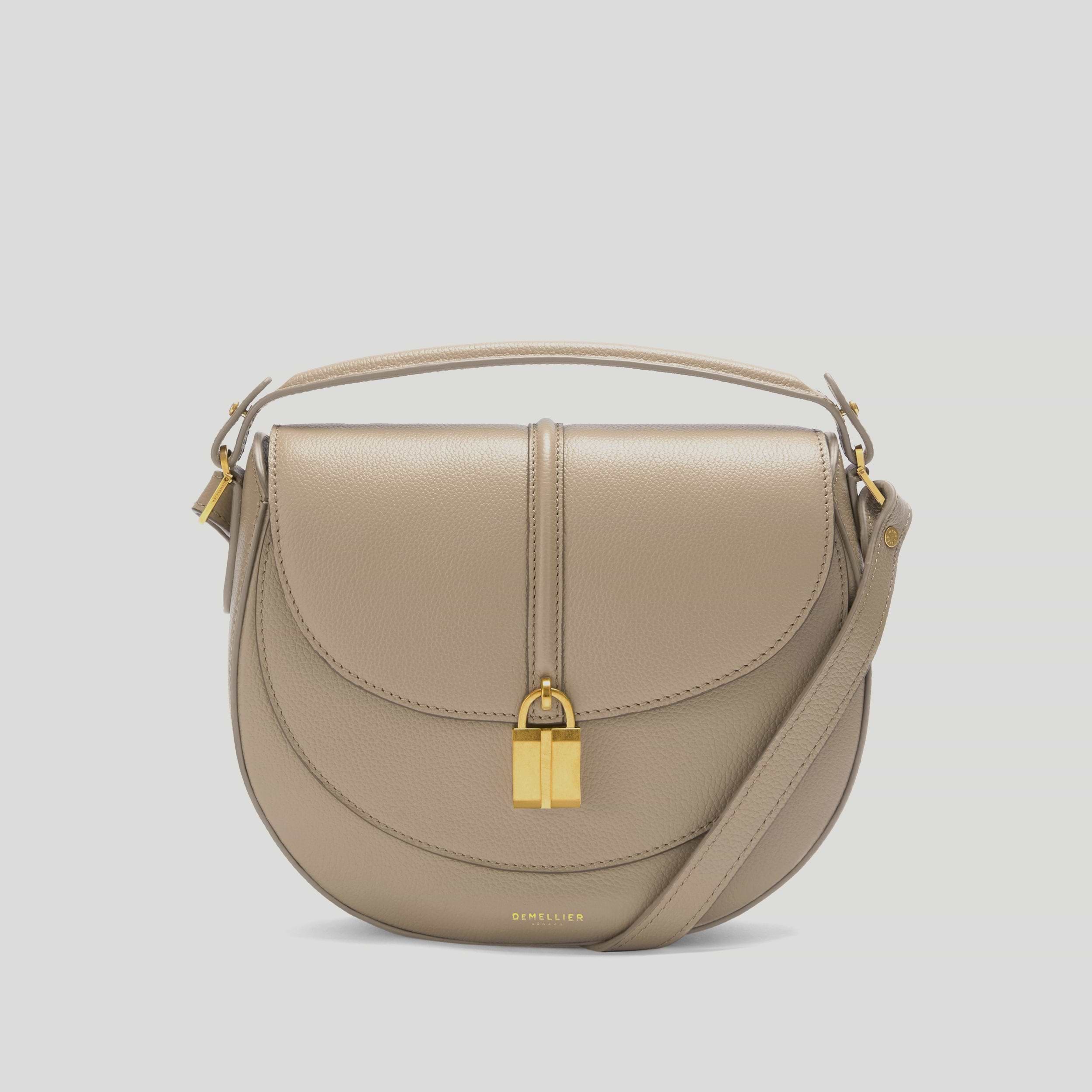 The Siena Saddle | Light Taupe Small Grain | DeMellier