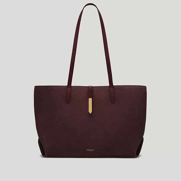 The Tokyo tote bag burgundy suede burgundy smooth 1