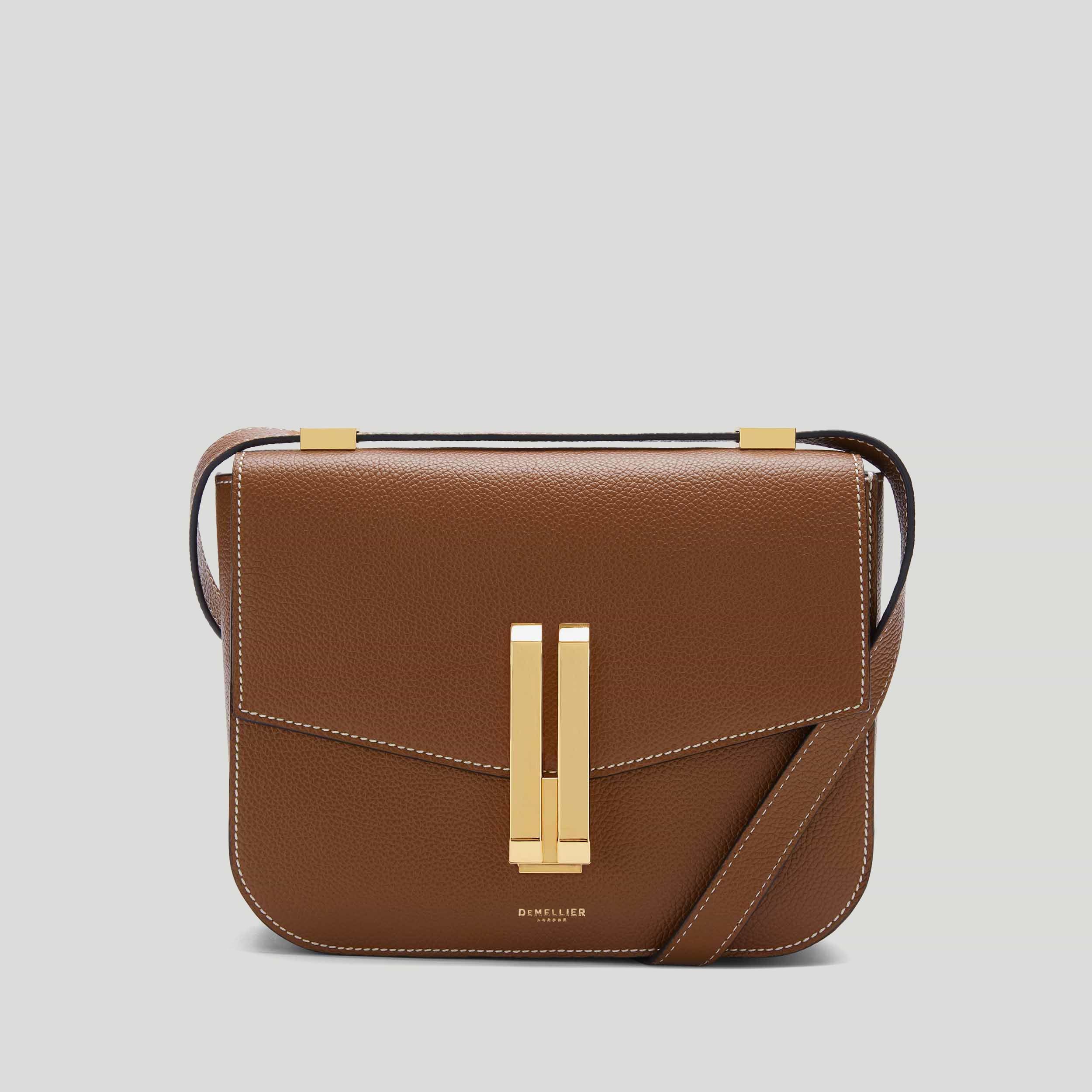 The Vancouver | Tan Small Grain Ecru Stitching | DeMellier