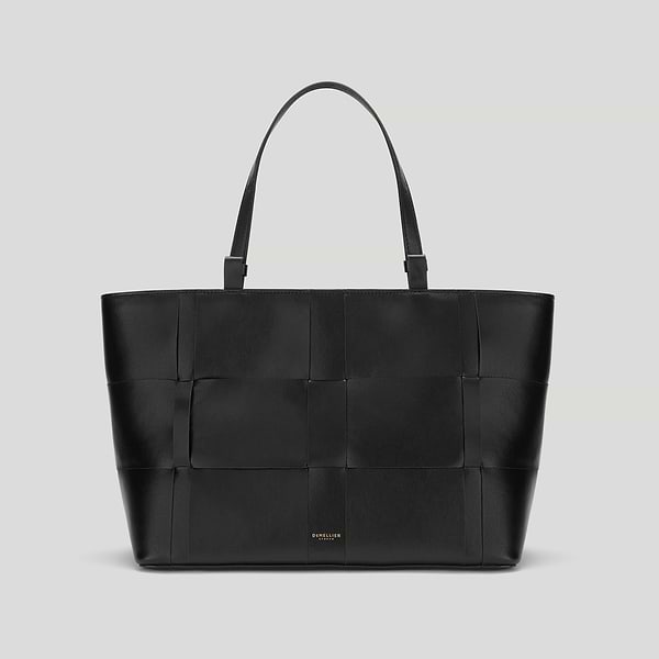 The florence tote bag black fine grain 1