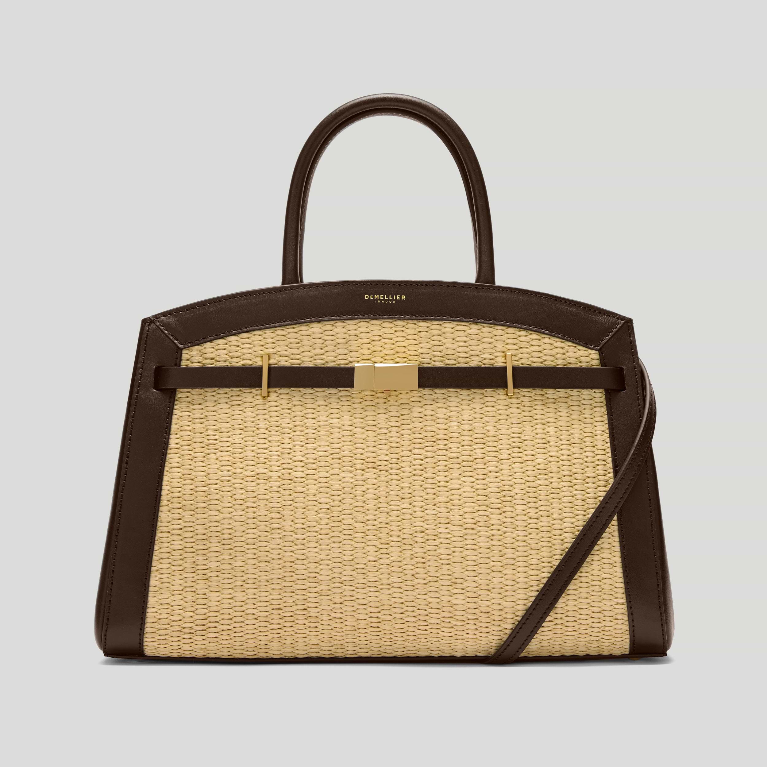 The Midi Hudson | Warm Raffia & Mocha Smooth | DeMellier