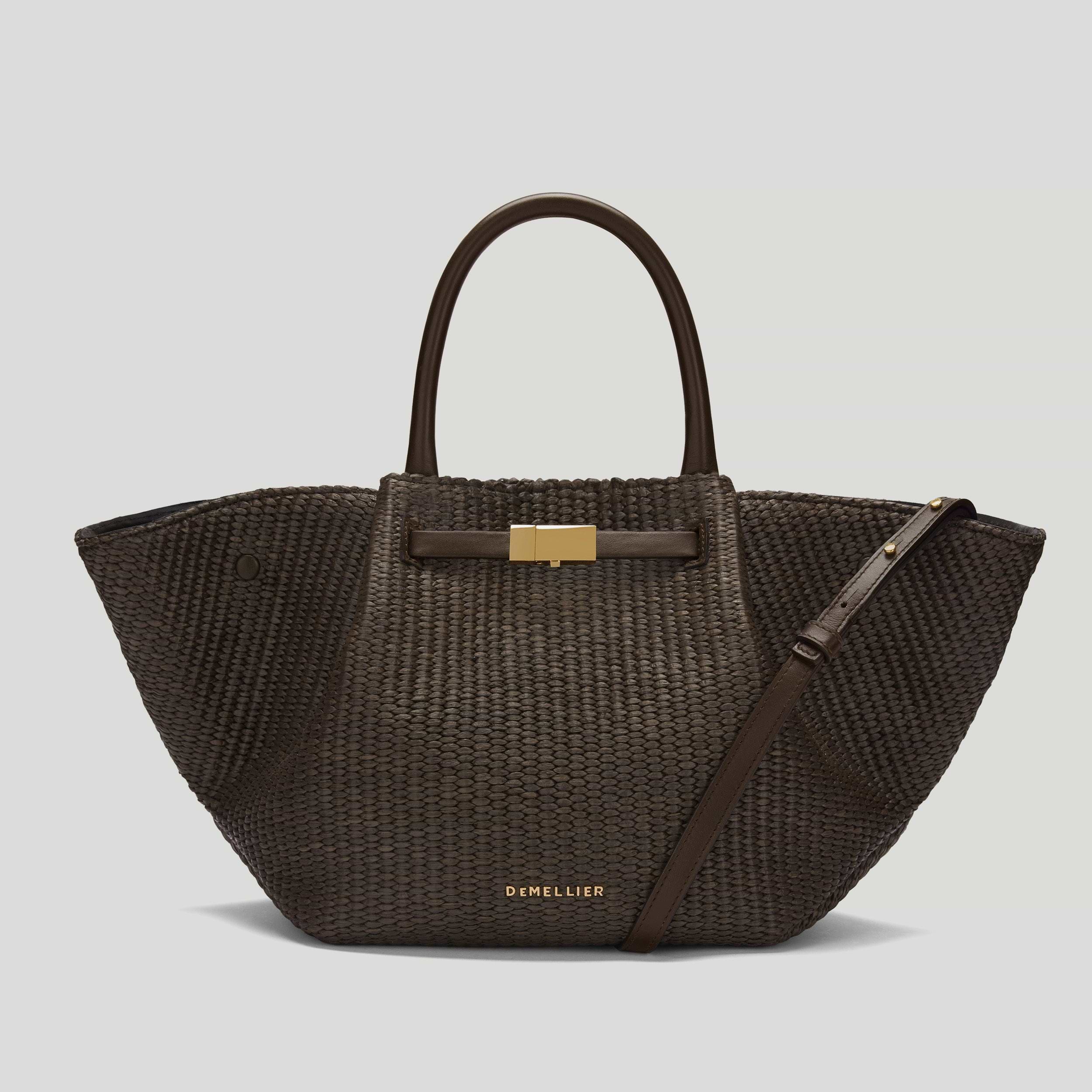 The Midi New York | Espresso Raffia & Espresso Smooth | DeMellier