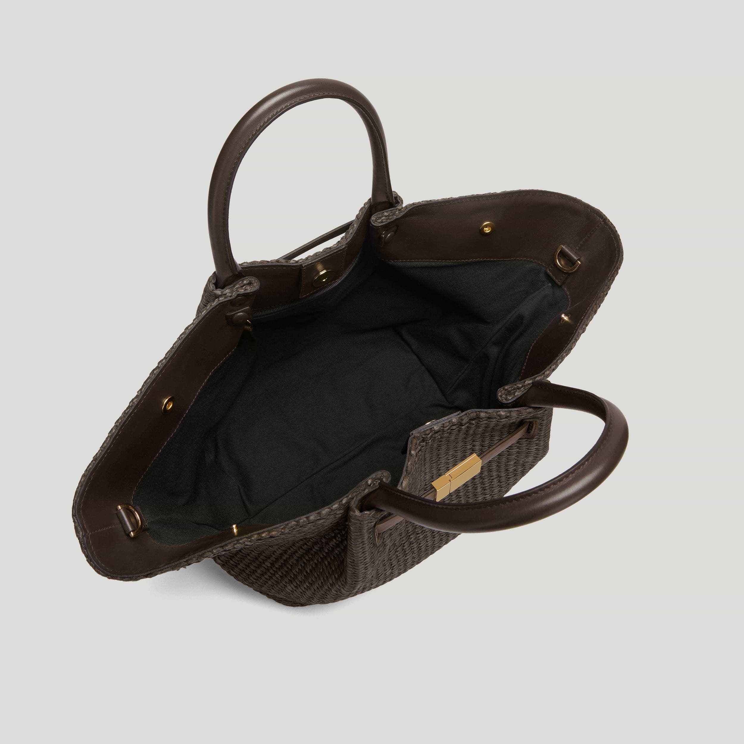 The Midi New York | Espresso Raffia & Espresso Smooth | DeMellier