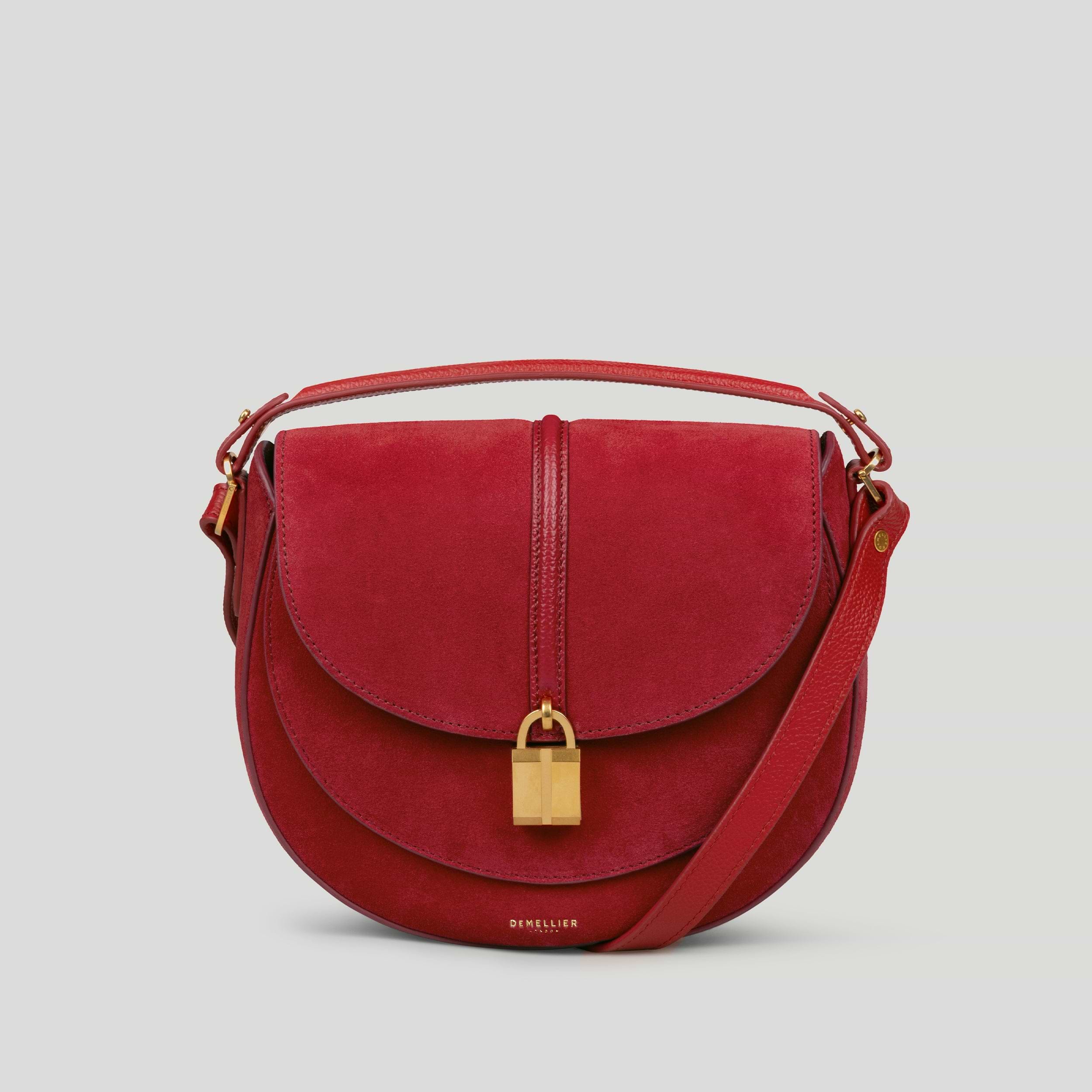 The Siena Saddle | Berry Red Suede | DeMellier
