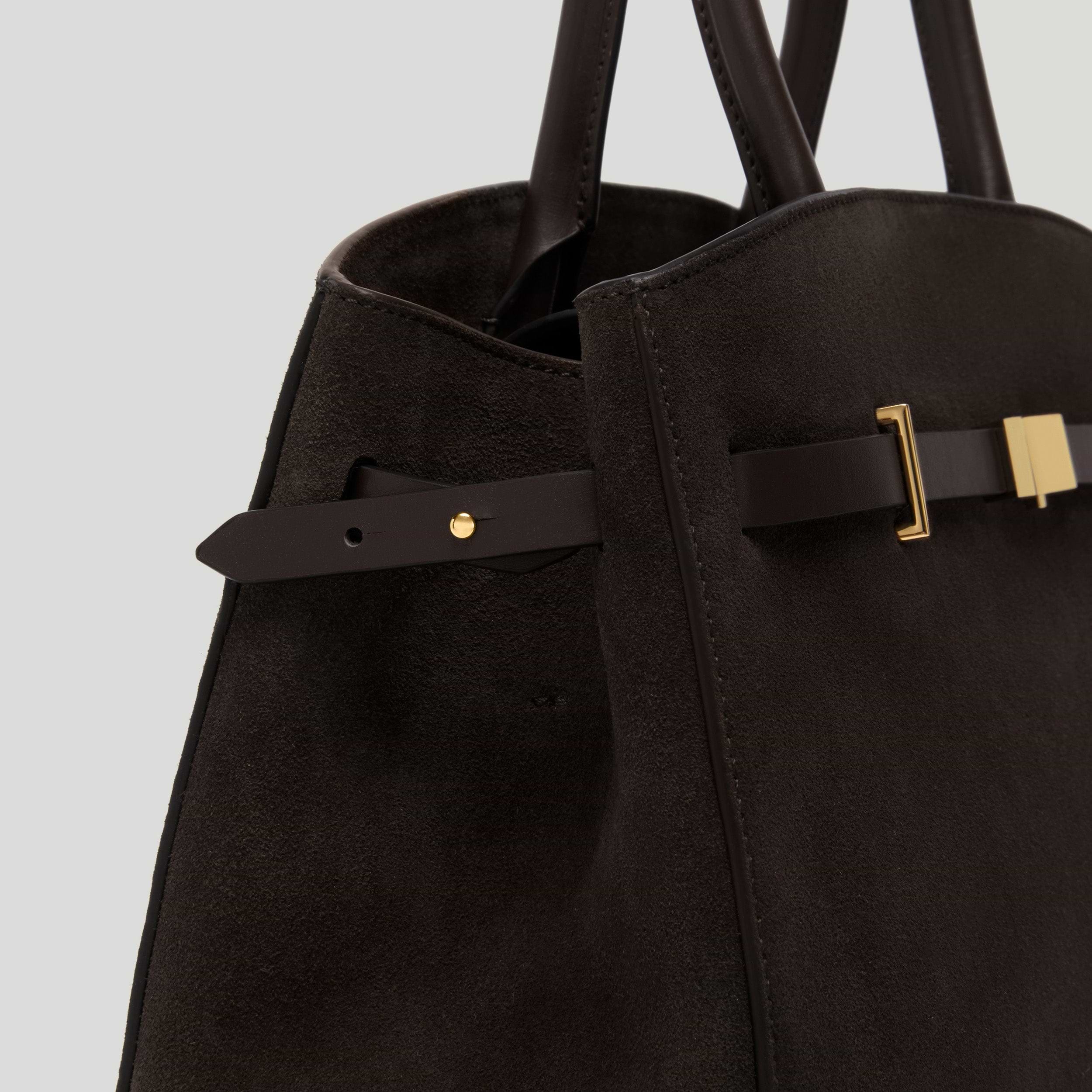 The Midi Hudson | Dark Chocolate Suede | DeMellier