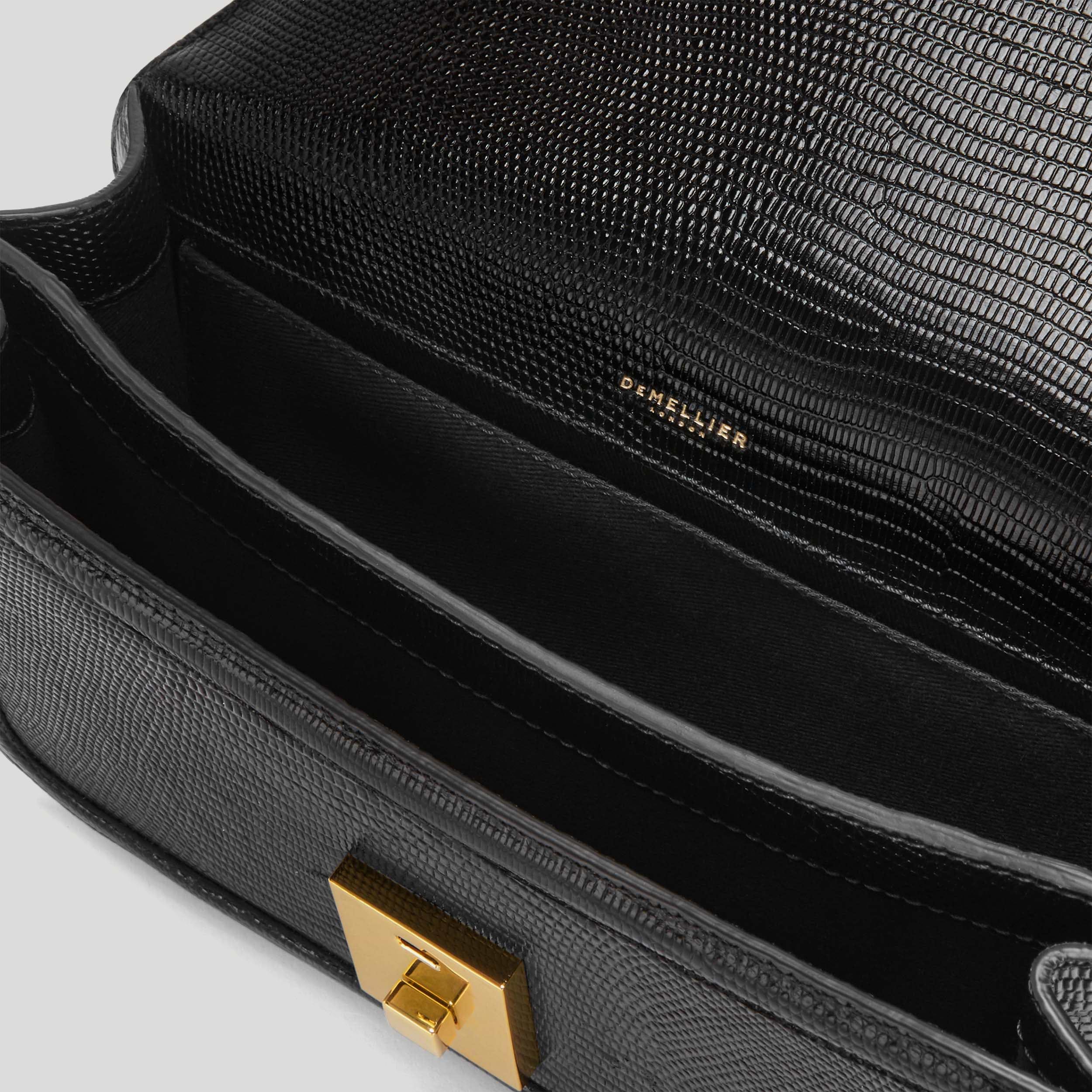 The Paris Crossbody | Black Lizard-Effect | DeMellier