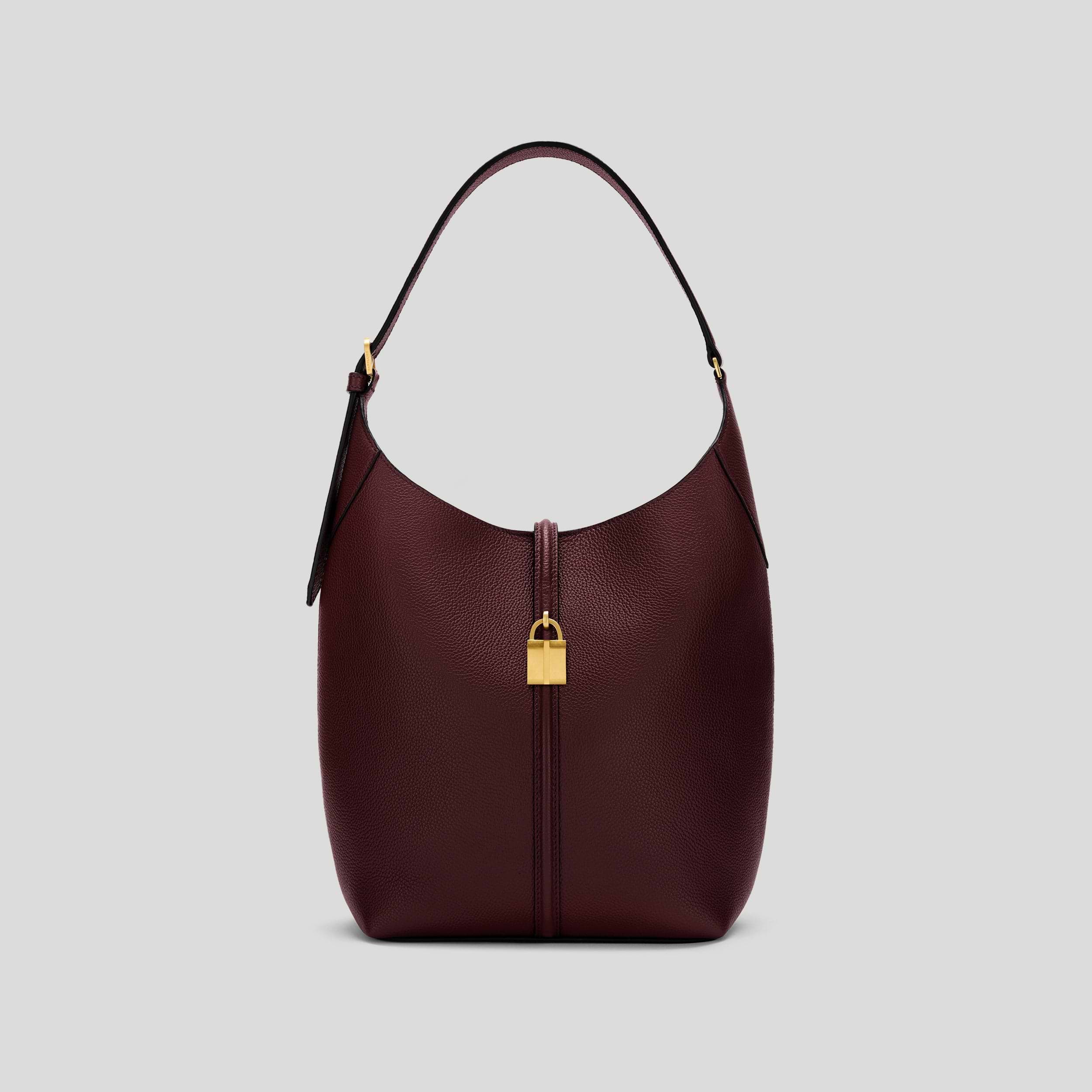 The Siena Bucket | Burgundy Small Grain | DeMellier