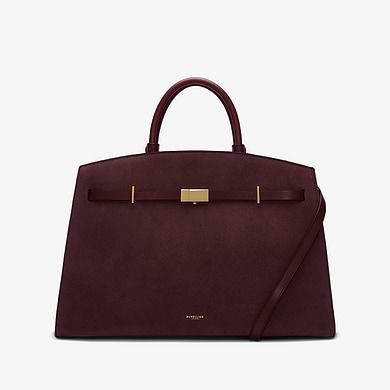 the hudson work bag burgundy smooth suede 1
