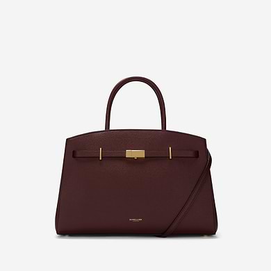 the midi hudson crossbody bag burgundy small grain 1