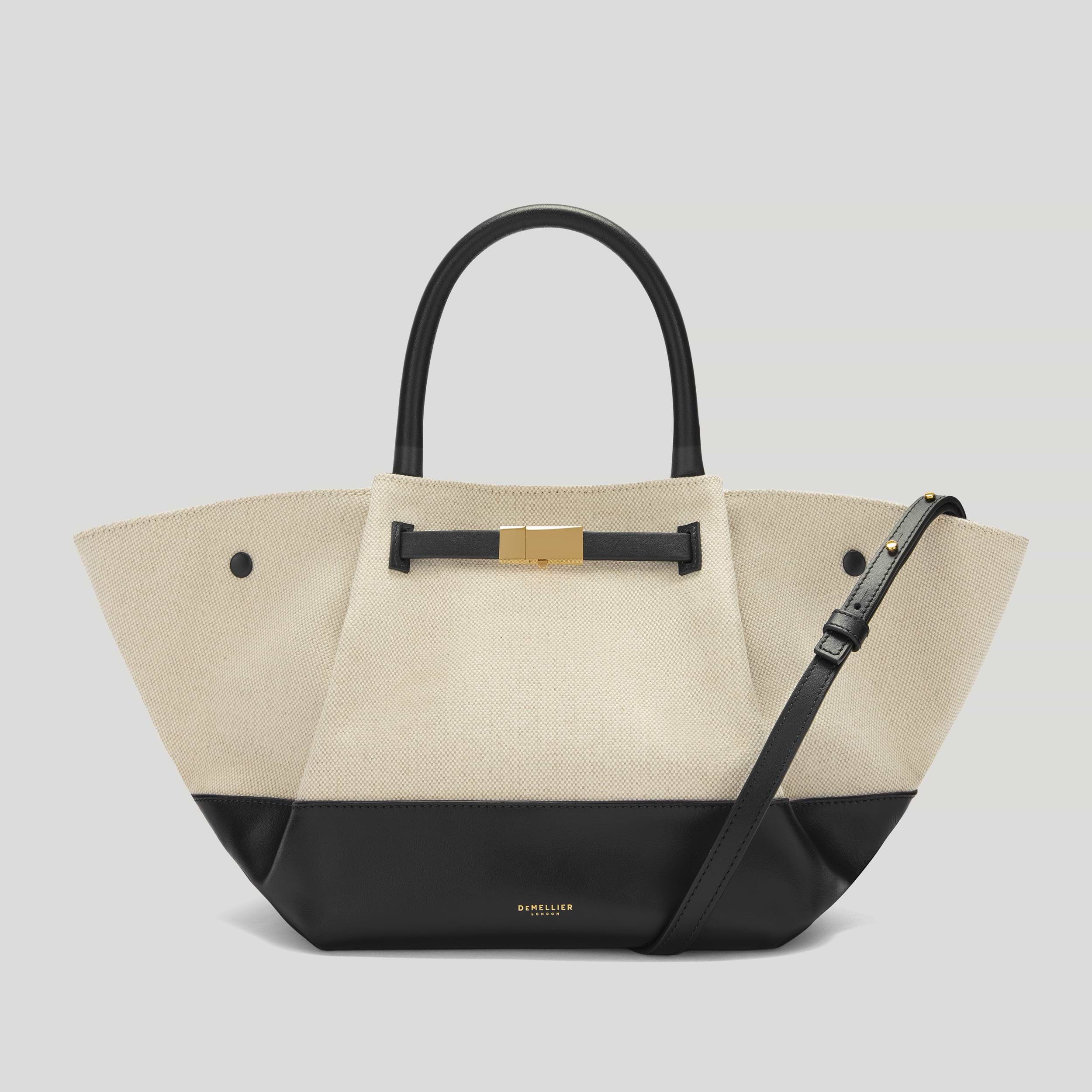 The Midi New York | Salt Pepper Canvas Black Smooth | DeMellier